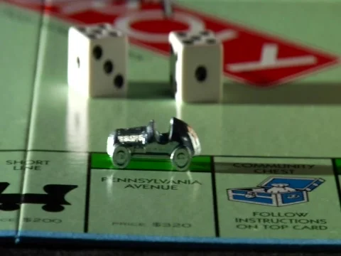 Monopoly car luxury wide Stock Footage