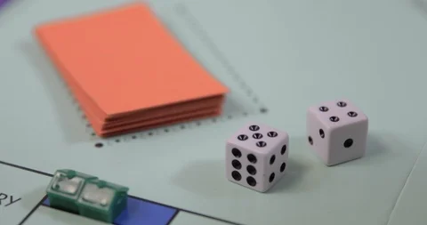 Monopoly Dice Roll Stock Footage 93765805