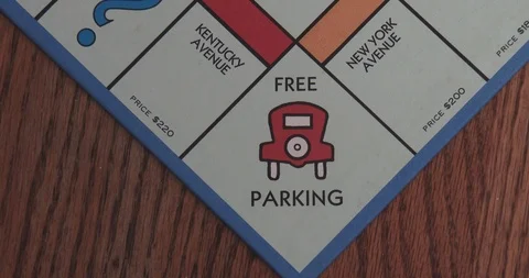 Monopoly - Free Parking Corner Space Stock Footage 88066328