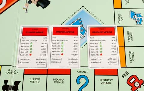 Monopoly game cards Stock Photos