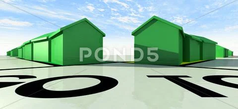 Monopoly houses on a board Stock Illustration
