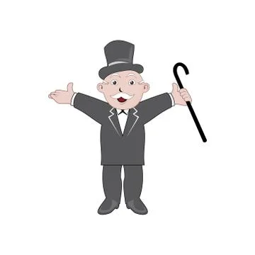 Monopoly man character vector Stock Illustration
