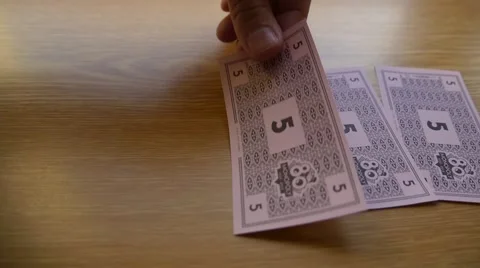 Monopoly Money Counting 5 Video stock 68973705