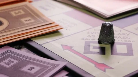 Monopoly Thimble Stock Footage 73563406