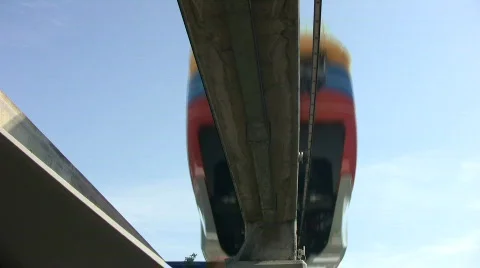 Monorail Bottom View Stock Footage 604179