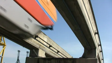 Monorail Bottom View Stock Footage 604307
