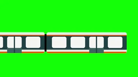 Monorail on Bright Green Screen Background Stock Footage 335638136