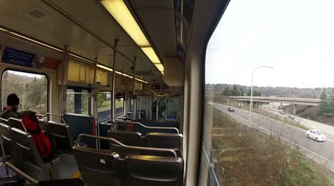 Monorail driving in the tunnel Stock Footage 10732854