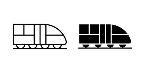 Monorail icon in black and white. vector icon pack for websites Stock Illustration