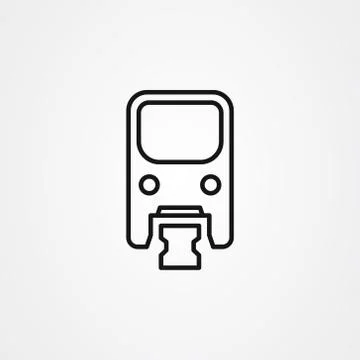 Monorail icon logo design. simple flat vector Stock Illustration