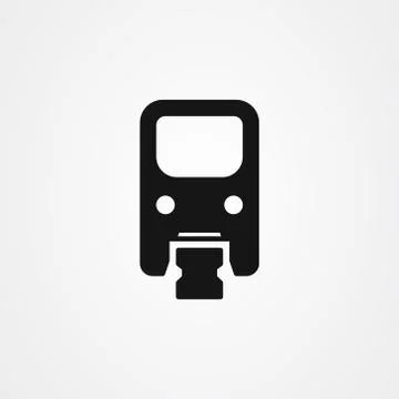 Monorail icon logo design. simple flat vector Illustrazione stock