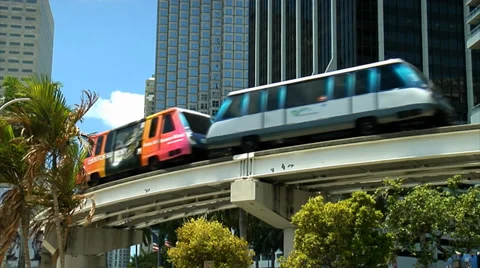 MONORAIL IN MIAMI Stock Footage 39299670