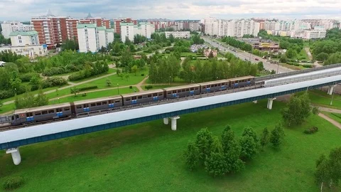 Monorail In The Park Stock Footage 76425178