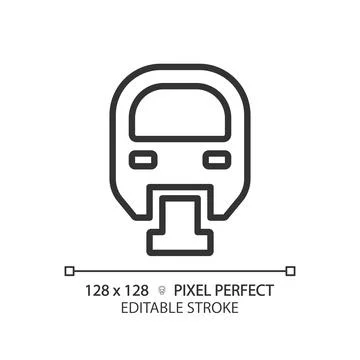 Monorail pixel perfect linear icon Stock Illustration
