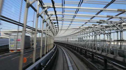 Monorail in Tokyo Stock Footage 47143720