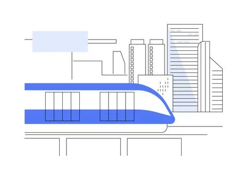 Monorail train abstract concept vector illustration. Stock Illustration