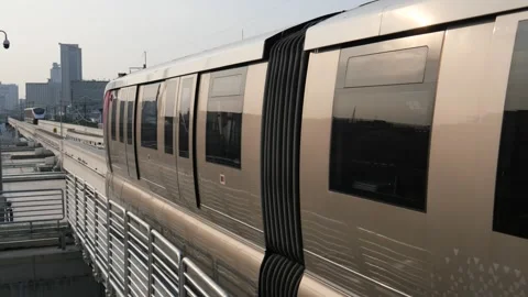 Monorail train in Asia Stock Footage 256209417