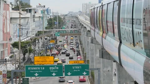 Monorail train in Asia Stock Footage 257888670