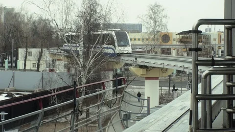 Monorail train, modern transport technology Stock Footage 106346280