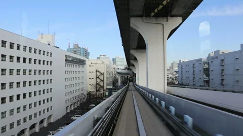 Monorail train trip to Tokyo Stock Footage 47158700