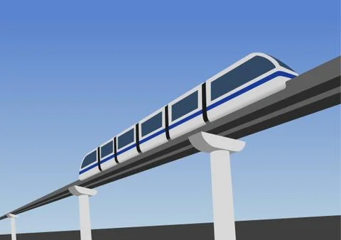 Monorail way Stock Illustration