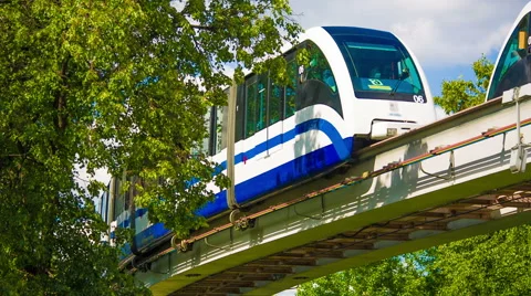 Monorails moving towards each other. HD 1080. Stock-Footage 41263119