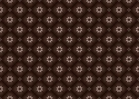 Monotone brown shapes seamless repeat pattern illustration Stock Illustration