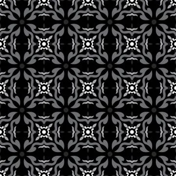 Monotone color on background. vector wallpaper seamless flower pattern Stock Illustration