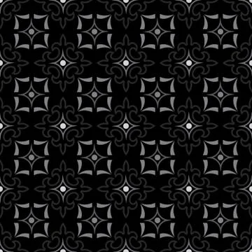 Monotone color patterns with flowers Stock Illustration