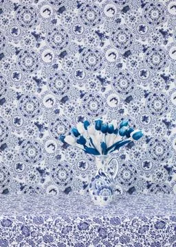 Monotone Delft Blue Stock Photos
