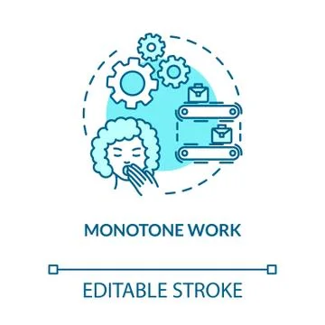 Monotone work turquoise concept icon. Problem with occupation. Boring labor Stock Illustration