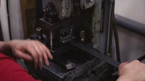 Monotonous work in industry. Man and machine. Stock Footage 116011531