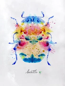 Monotype vivid beetle Stock Illustration