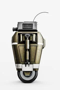 Monowheel robot isolated on white background Stock Illustration