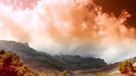 Monserrat mountains03 Stock-Footage 843639