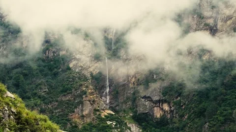 Monsoon Clouds and Rain Over Himalayan Mountains Stock Footage 316892375