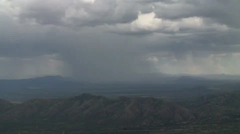Monsoon Clouds Bring Rain to Arizona Desert Stock Footage 54714838