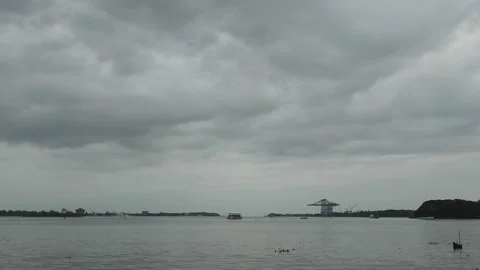 Monsoon Clouds flowing above backwater. 스톡 동영상 248476438