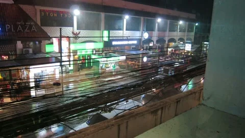 Monsoon hits Thai streets Stock Footage 147865003
