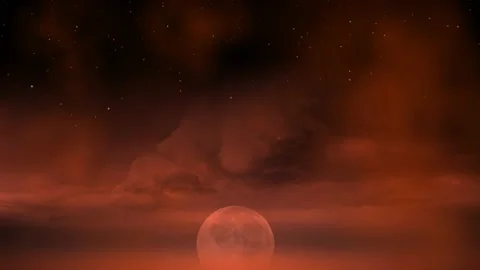 Monsoon on Moon  with night background Stock Footage 160468046