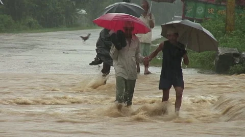 Monsoon rain Nepal Stock Footage 47550595