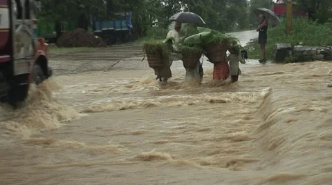 Monsoon rain Nepal Stock Footage 47550707
