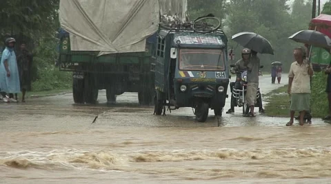 Monsoon rain Nepal Stock Footage 47550767