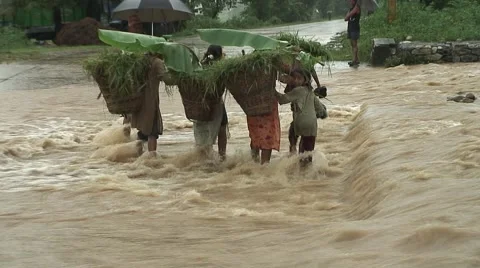 Monsoon rain Nepal Stock Footage 47550781