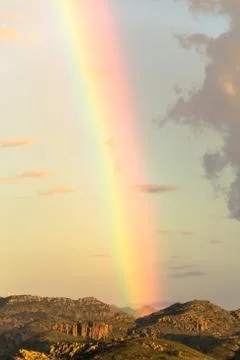 Monsoon rainbow Stock Photos
