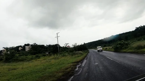 Monsoon Road trip Stock Footage 117336419