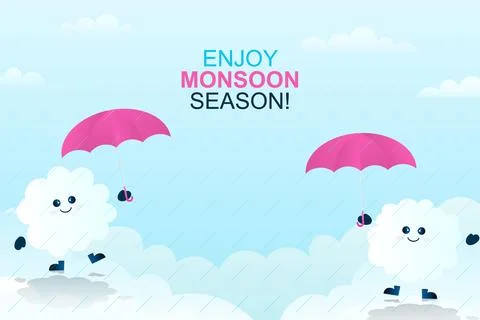Monsoon season background with clouds. イラスト素材