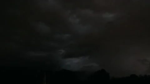 Monsoon Storm Lightning Bolts Flash Strike  Illuminate Landscape 4K Stock Footage 204124922