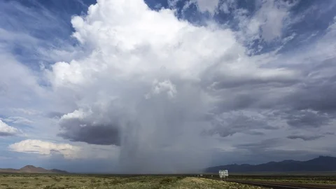 Monsoon Storm With Rainbow Timelapse Stock-Footage 95547598