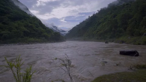 Monsoon time River in mountain Stock Footage 201840630